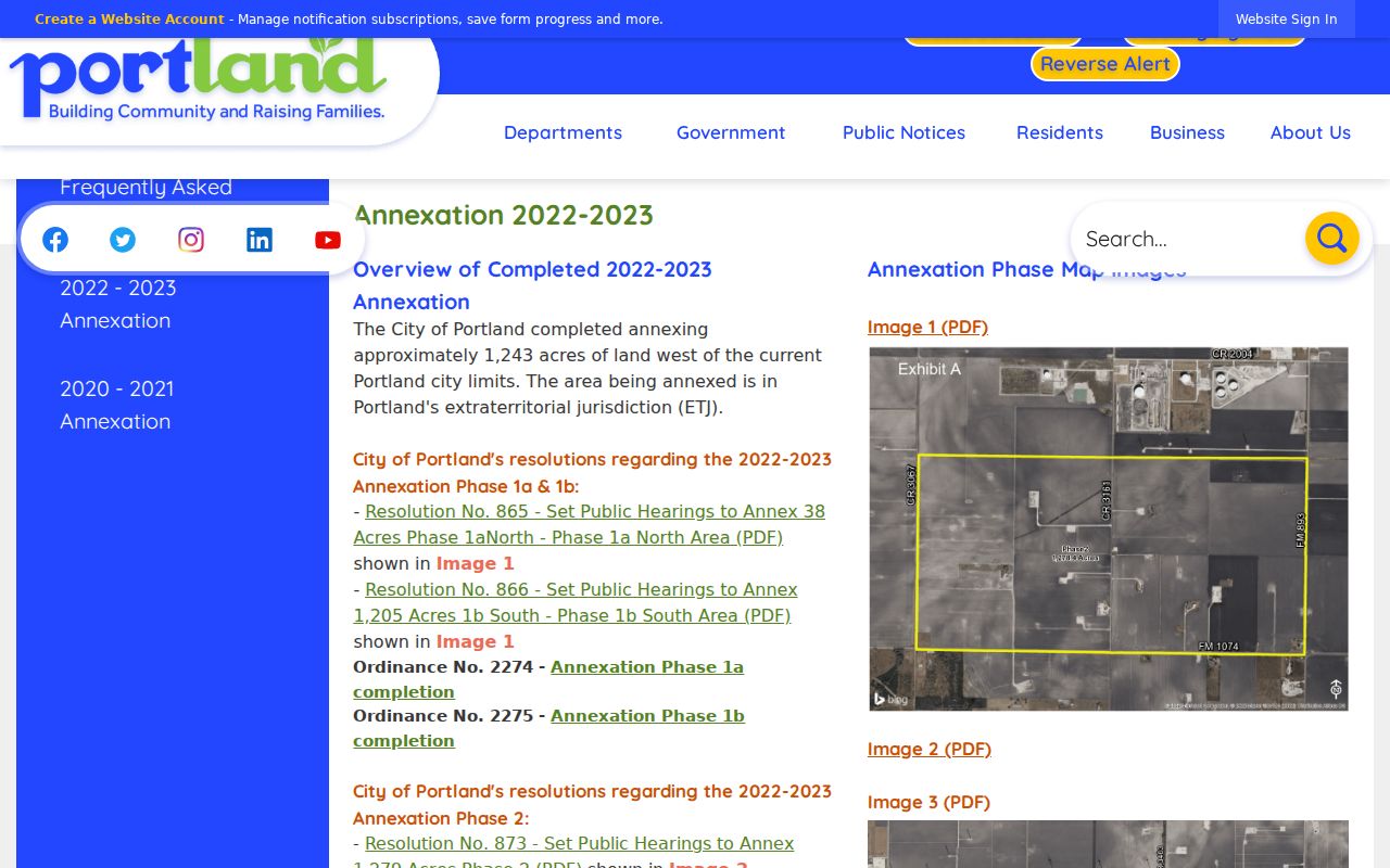 Portland ZIP code directory reference to the city annexation source