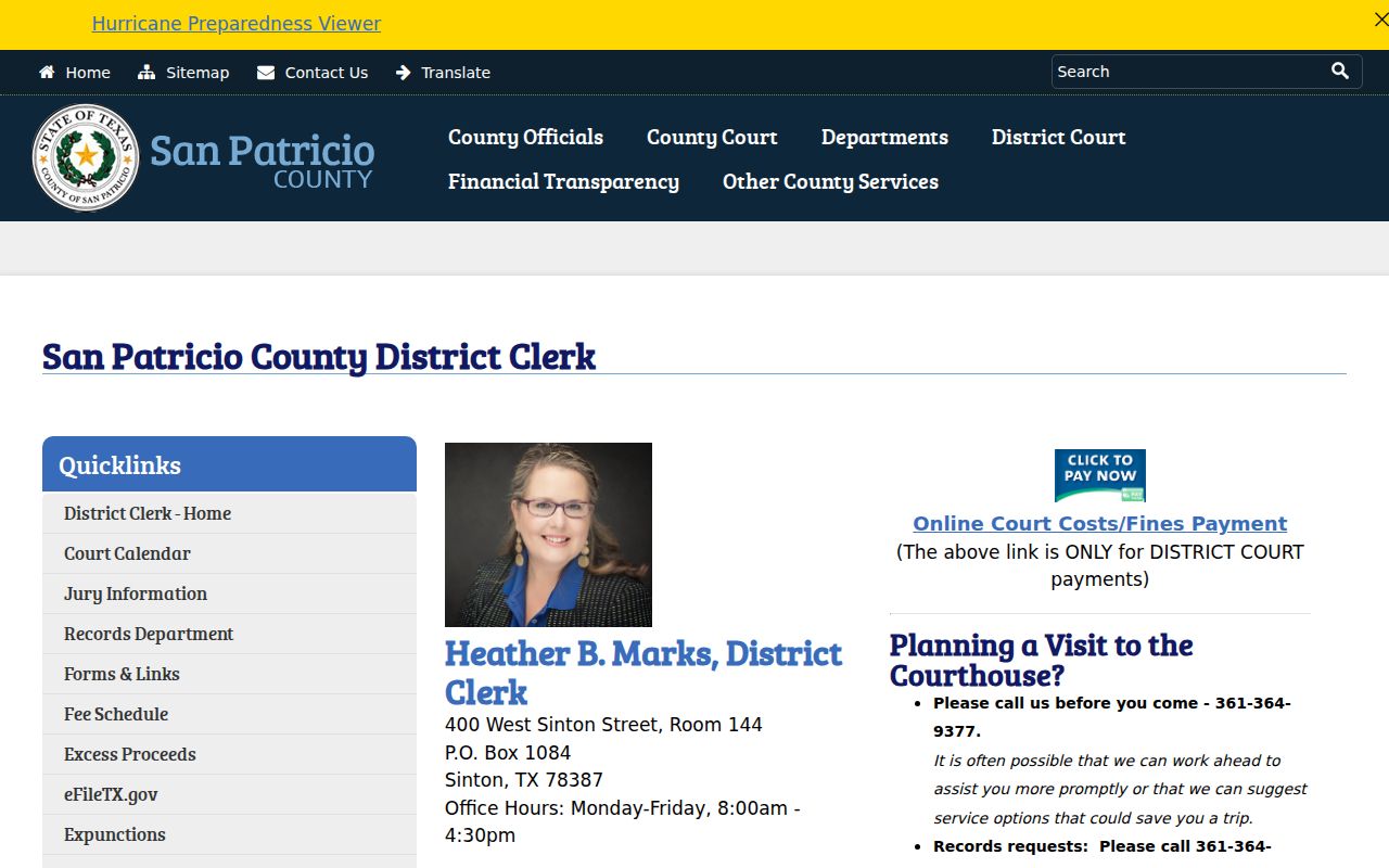 Portland resident lookup court route through the San Patricio District Clerk