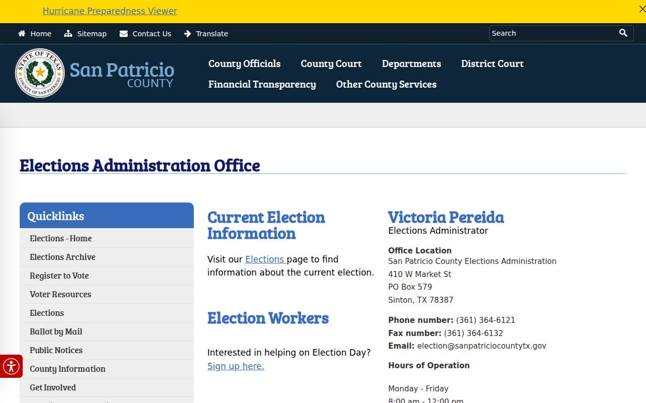 Portland resident lookup voter records route through San Patricio Elections