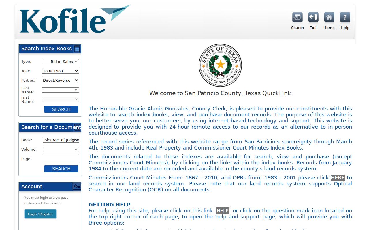 Portland previous residents research reference to San Patricio County QuickLinks